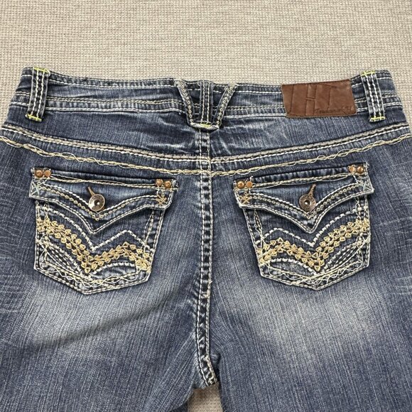 Trademark H Short N Sweet Denim Distressed Bermuda Shorts Size 16 Thick Stitch - Picture 4 of 15